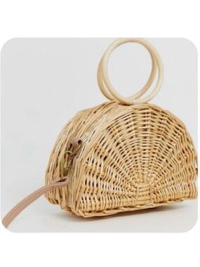 ASOS Natural Woven Handbag with Circular Handles